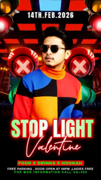 Black Maximalist Stop Light Party Instagram Reel template