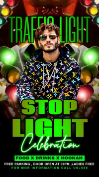 Black Maximalist Stop Light Party Instagram Reel template