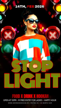 Black Maximalist Stop Light Party Instagram Story template