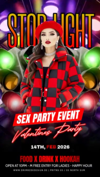 Black Maximalist Stop Light Party Instagram Story template