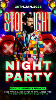 Black Maximalist Stop Light Party Instagram Story template