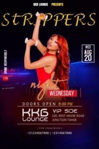 Black Maximalist Strippers Night Wednesday Party  Poster template