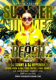 Black Maximalist Summer Beach Party A1 template