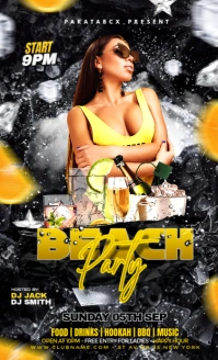 Black Maximalist Summer Beach Party Invitation Us Legal template