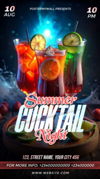 Black Summer Cocktail Night Instagram Story Template