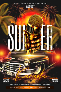 Black Maximalist Summer Karaoke Flyer Poster template