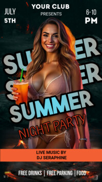 Black Maximalist Summer Night Party Instagram Story template