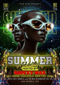 Black Maximalist Summer Party A1 template