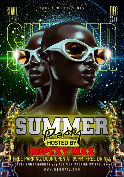 Black Maximalist Summer Party A1 template