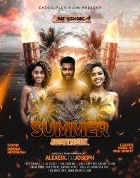 Black Maximalist Summer Party Editable Creative Poster/wallboard Iphosta/Ibhodi lasebondeni template