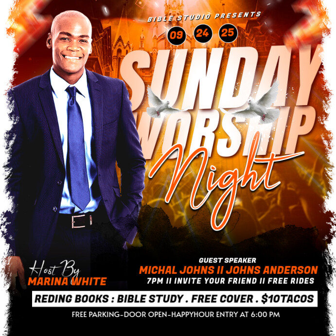 Copy of Black Maximalist Sunday Church Flyer Instagram Post | PosterMyWall