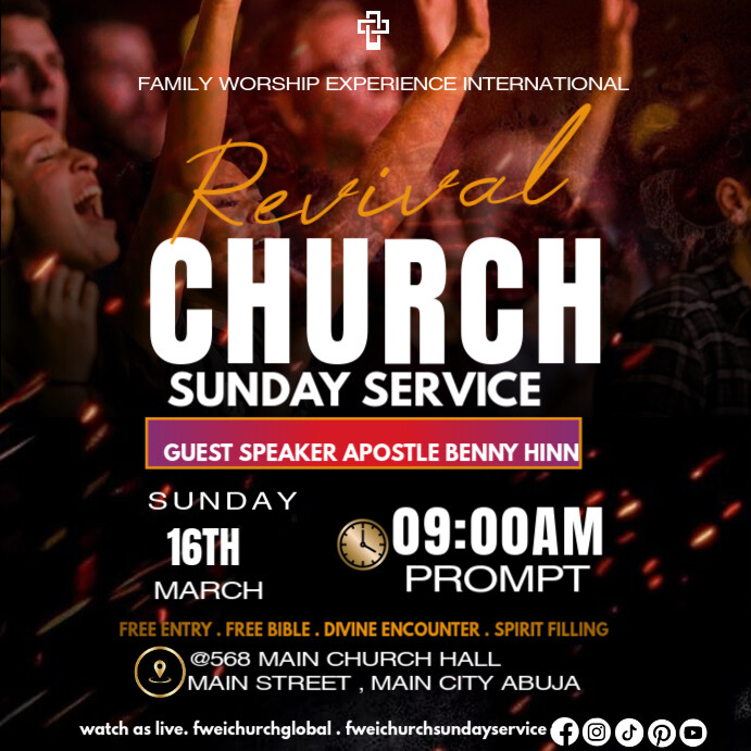 Copy of Black Maximalist Sunday Church Invitation Service Instagram ...