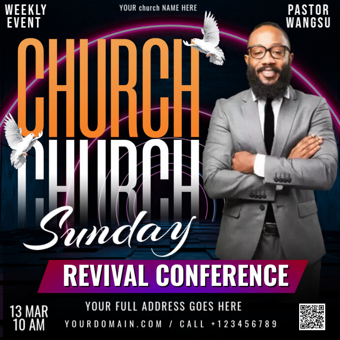 Copy of Black Maximalist Sunday Church Service Instagram Post ...