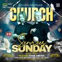 Black Maximalist Sunday Church Service Instagram Post template