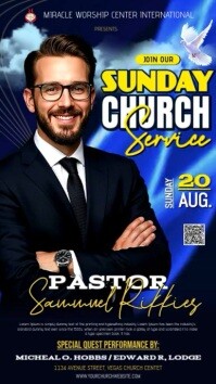Black Maximalist Sunday Church Service Template Design  Instagram Reel