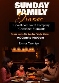 Black Maximalist Sunday Family Dinner A1 template