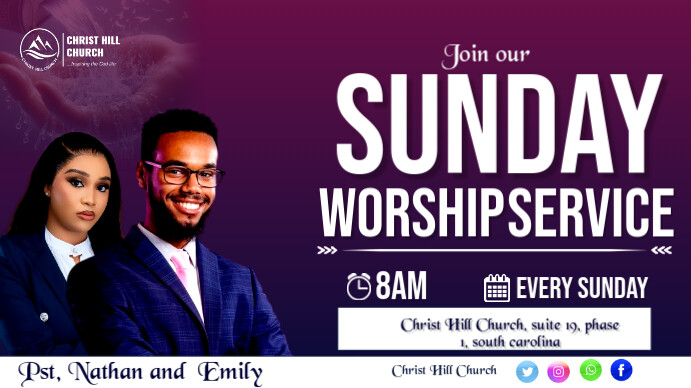 Black Maximalist Sunday Invite Digital Display Digital Display (16:9) template