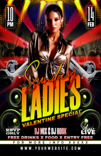 Black Maximalist Sunday Ladies Night Valentine Special Half Page Wide template