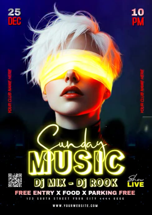 Black Maximalist Sunday Music A1 template