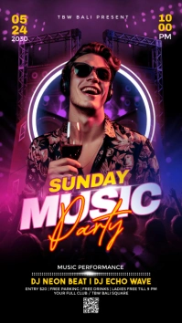 Black Maximalist Sunday Music Party Instagram template