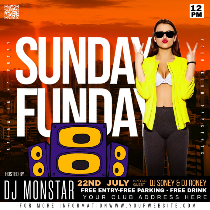 Black Maximalist Sunday Night  Instagram Post template