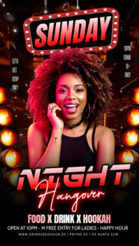 Black Maximalist Sunday Night Party Flyer Instagram Story template