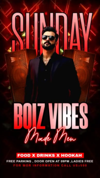 Black Maximalist Sunday Party Flyer Instagram Story template