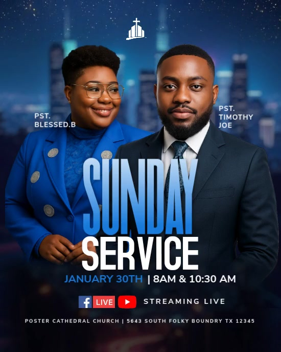 Copy of Black Maximalist Sunday Service Church Flyer Template Instagram ...