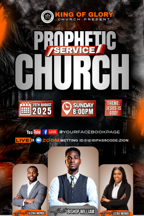 Black Maximalist Sunday Service Flye Poster Cartaz template