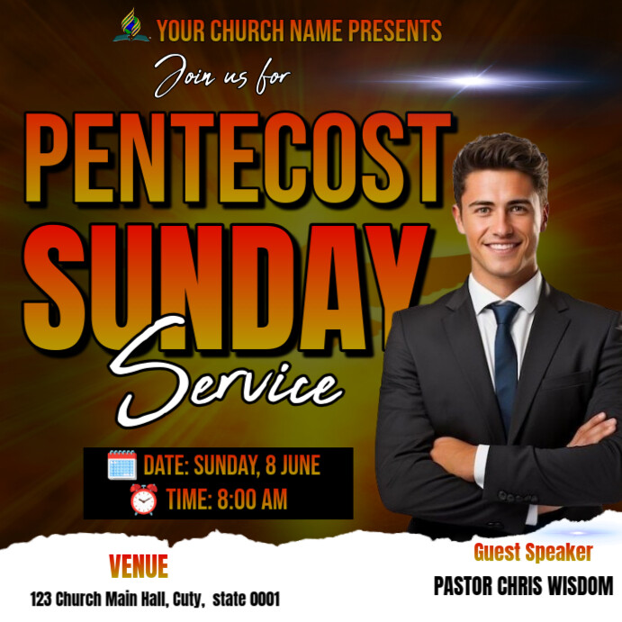 Black Maximalist Sunday Service Flyer Instagram Post Template ...