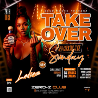 Black Maximalist Sunday Takeover Ladies Night Party Instagram Post template