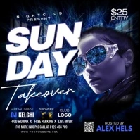 Black Maximalist Sunday Takeover Party Instagram Post template