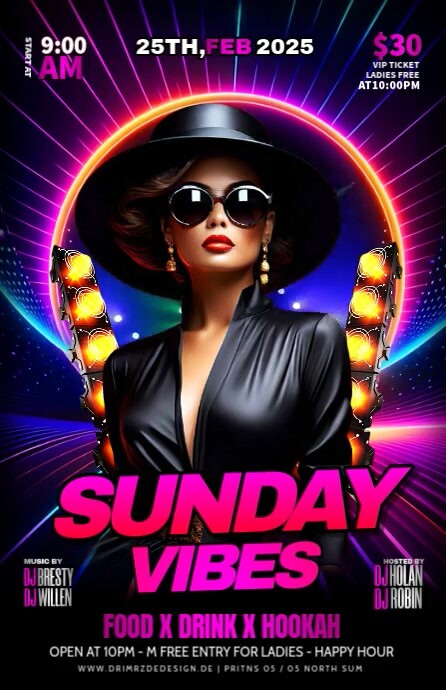 Black Maximalist Sunday Vibes Party Tabloid 小报 template