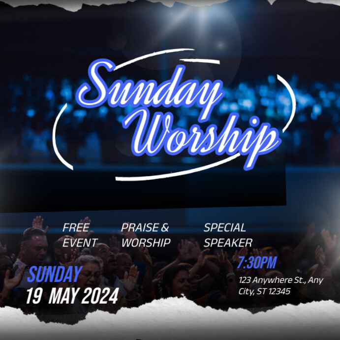 Copy of Black Maximalist Sunday Worship Church Service Instagram Post ...