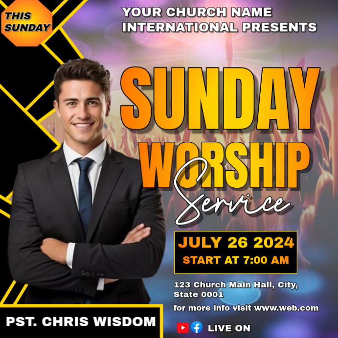 Copy of Black Maximalist Sunday Worship Flyer Instagram Post | PosterMyWall