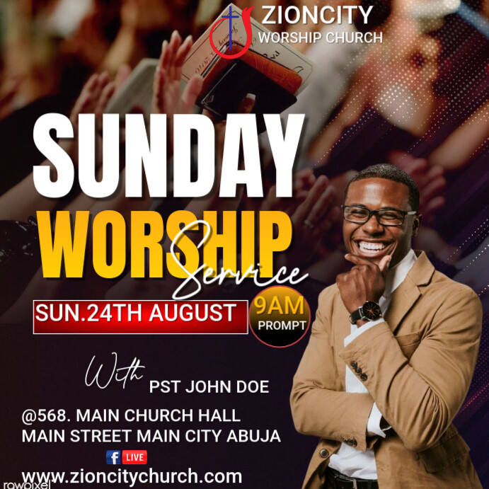 Copy of Black Maximalist Sunday Worship Invitation Service Instagram ...