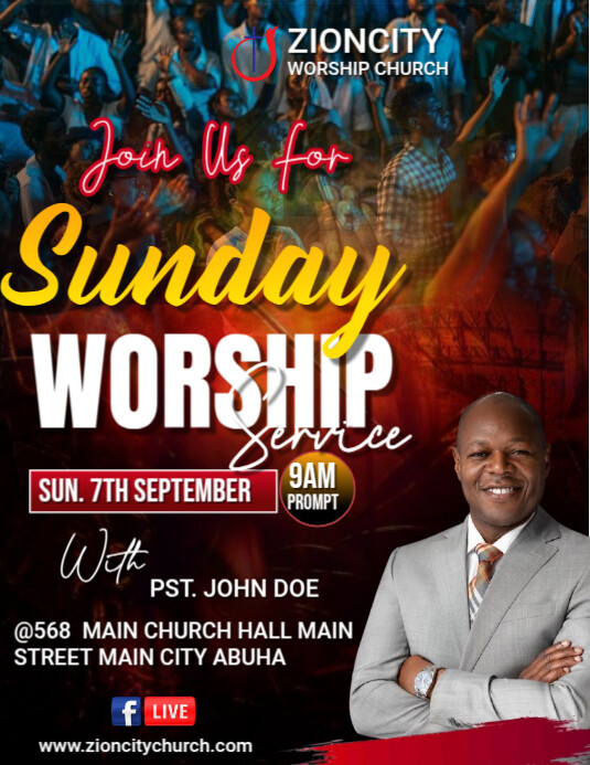 Copy of Black Maximalist Sunday Worship Service Flyer (us Letter ...