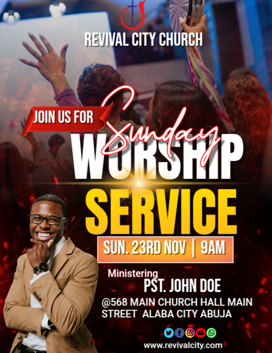 Copy of Black Maximalist Sunday Worship Service Flyer (us Letter ...