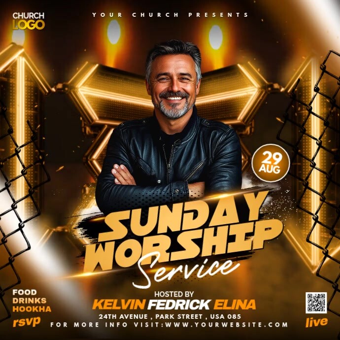 Copy of Black Maximalist Sunday Worship Service Flyer Instagram Post ...