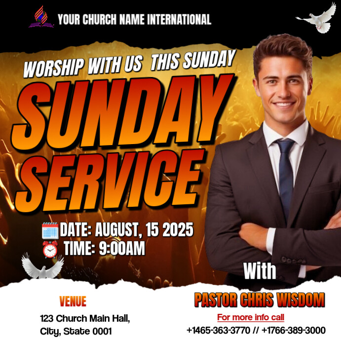 Copy of Black Maximalist Sunday Worship Service Instagram Post ...