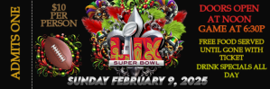 Black Maximalist Super Bowl Party Tickets Twitter Banner template