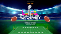 Black Maximalist Super Bowl Watch Party  Digital Display (16:9) template