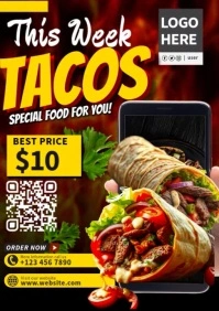 Black Maximalist Tacos Best Sellers A4 template
