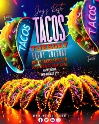 Black Maximalist Tacos  Instagram Portrait template