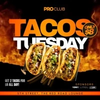 Black Maximalist Tacos Tuesday Night  Instagr Instagram Post template