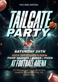 Black Maximalist Tailgate Party Football Flyer A5 template