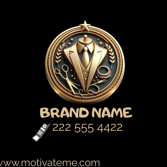 Black Maximalist Tailor's Logo Design Templat Instagram Post template