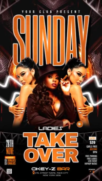 Black Maximalist  Takeover Ladies Night Party   Instagram Story template