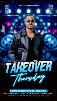 Black Maximalist Takeover Party Digital Display (9:16) template