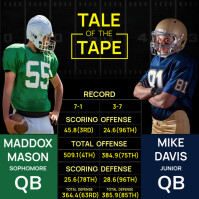 Black Maximalist Tale Of The Tape- Football Stats  Instagram Post template